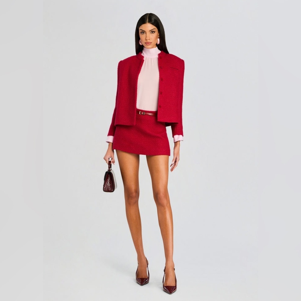 New! SER.O.YA Kristen Boucle Lady Buttoned Jacket Ruby Red Blazer ♥️ Small - Picture 5 of 15